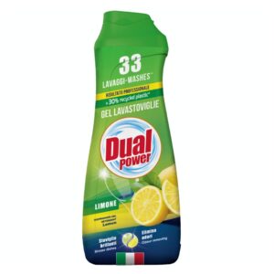 deterdžent u gelu za mašinsko pranje posuđa Dual power Limun 660 ml za 33 ciklusa perilice