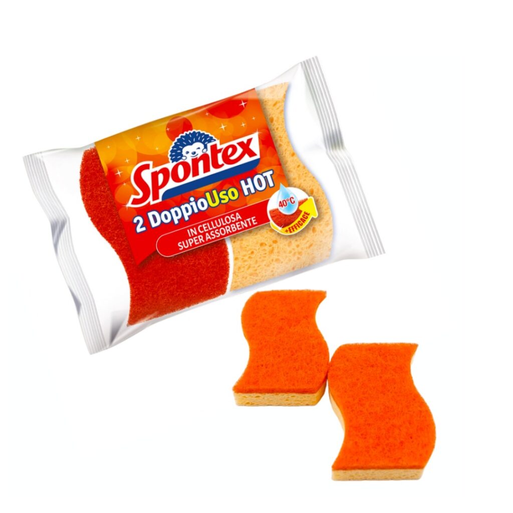 dvostrana spužva za posuđe i čišćenje Spontex dopio uso hor x2