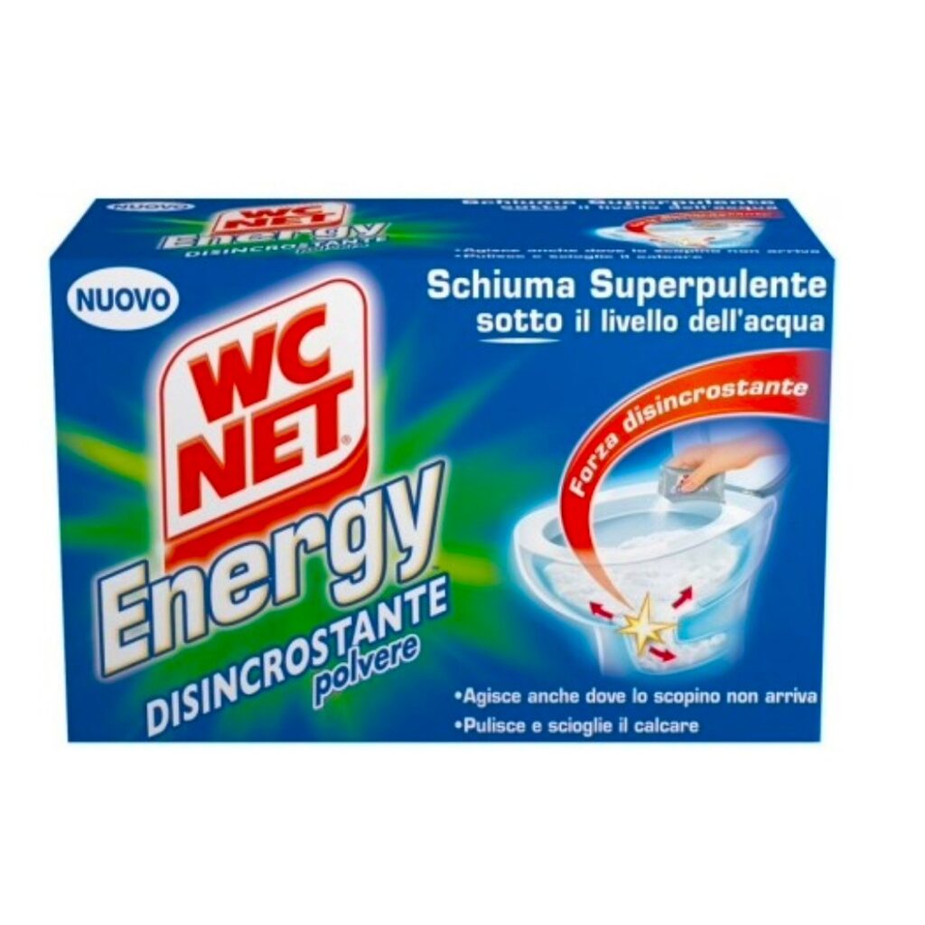 WC Net Energy disincrostante polvere prah za WC 4x60 g superpjenasto sredstvo za uklanjanje kamenca i čišćenje ispod nivoa vode