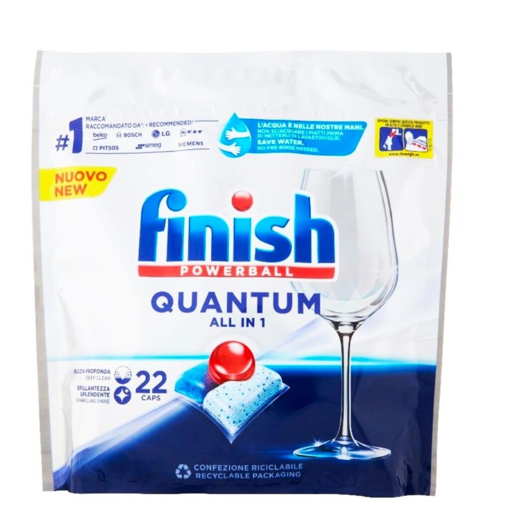 Finish Quantum All in 1 kapsule za mašinsko pranje posuđa 22 kapsule