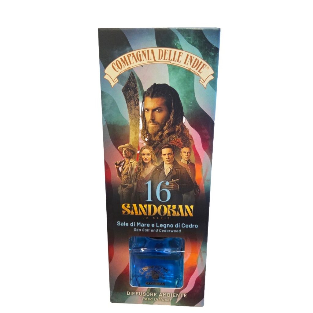 Mirisni difuzor Sandokan 16 Sale di Mare e Legno di Cedro – dekorativni difuzor sa štapićima za dom