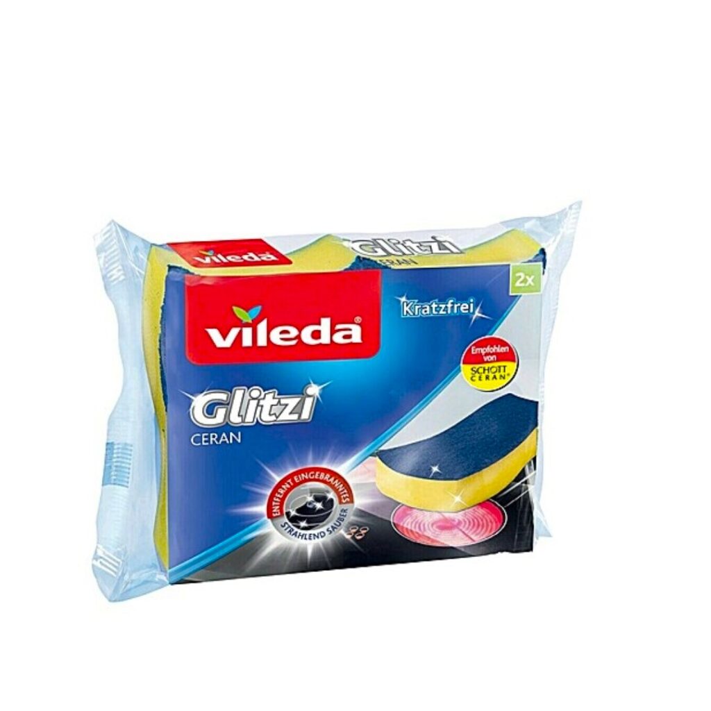 Vileda Glitzi Ceran spužva za staklokeramičku ploču 2 kom spužva za čišćenje indukcijskih i keramičkih ploča za kuhanje