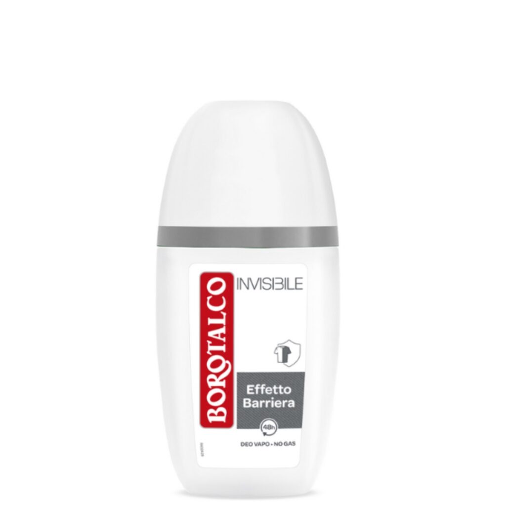 Borotalco Invisible roll-on dezodorans 75 ml anti mrlje bez alkohola originalni italijanski dezodorans za zaštitu do 48h