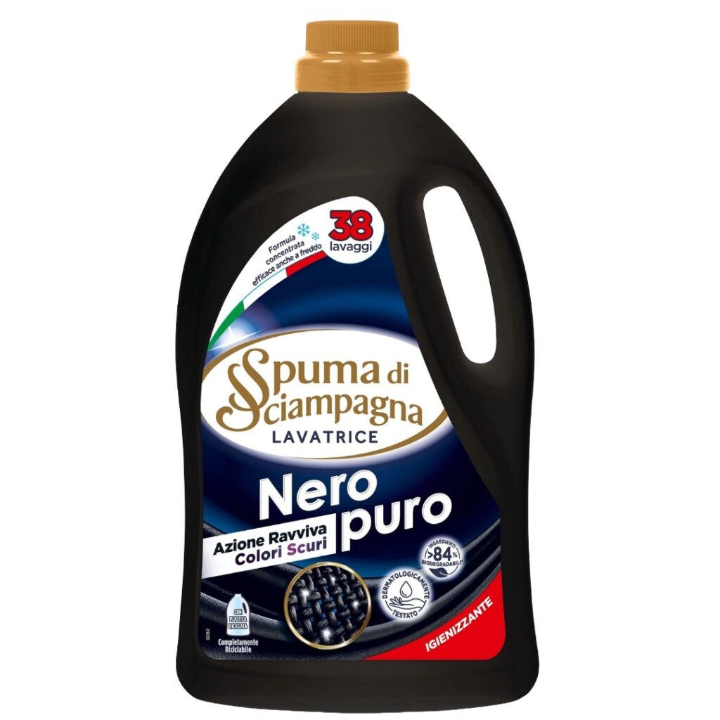 Spuma di Sciampagna tečni deterdžent za crni veš Nero Puro 1,71 L 38 pranja originalni italijanski koncentrat za tamni veš