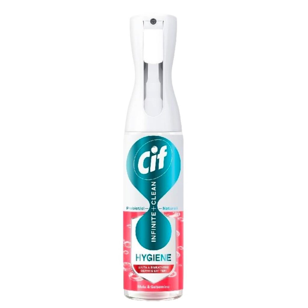 Cif Infinite Clean Hygiene jabuka jasmin sprej probiotik univerzalni čistač stakla ogledala bez tragova