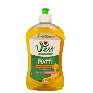 Chanteclair Vert deterdžent za ručno pranje posuđa narandža i mandarina 500 ml – ekološki italijanski deterdžent za odmašćivanje posuđa sa 100% biorazgradivim aktivnim sastojcima.