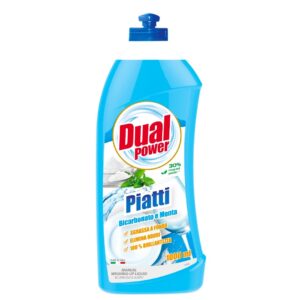 Dual Power Piatti Bicarbonato & Menta 1000 ml deterdžent za ručno pranje posuđa sa sodom bikarbonom i mentom – originalni italijanski proizvod.