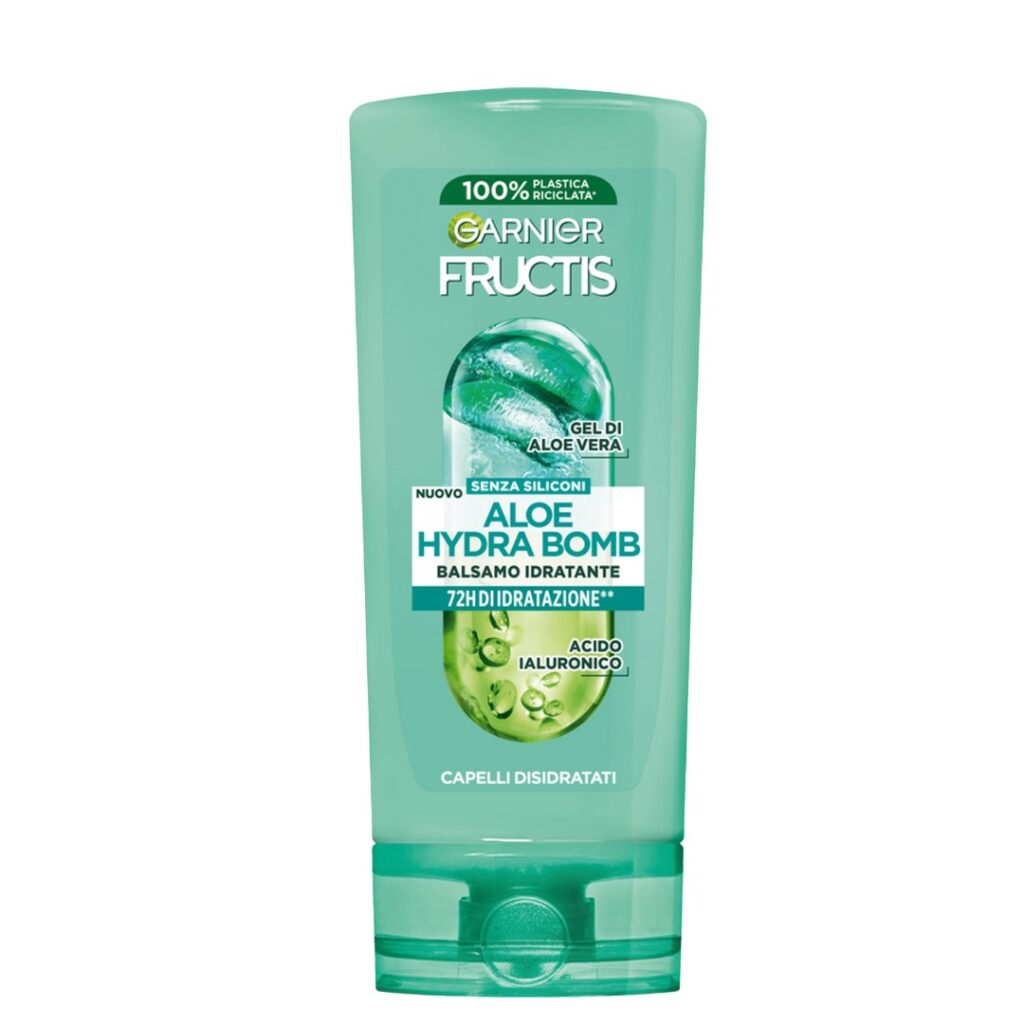 ALT tag: Garnier Fructis Aloe Hydra Bomb regenerator 200ml sa Aloe Vera gelom i hijaluronskom kiselinom za dehidriranu kosu bez silikona 💧🌿✨