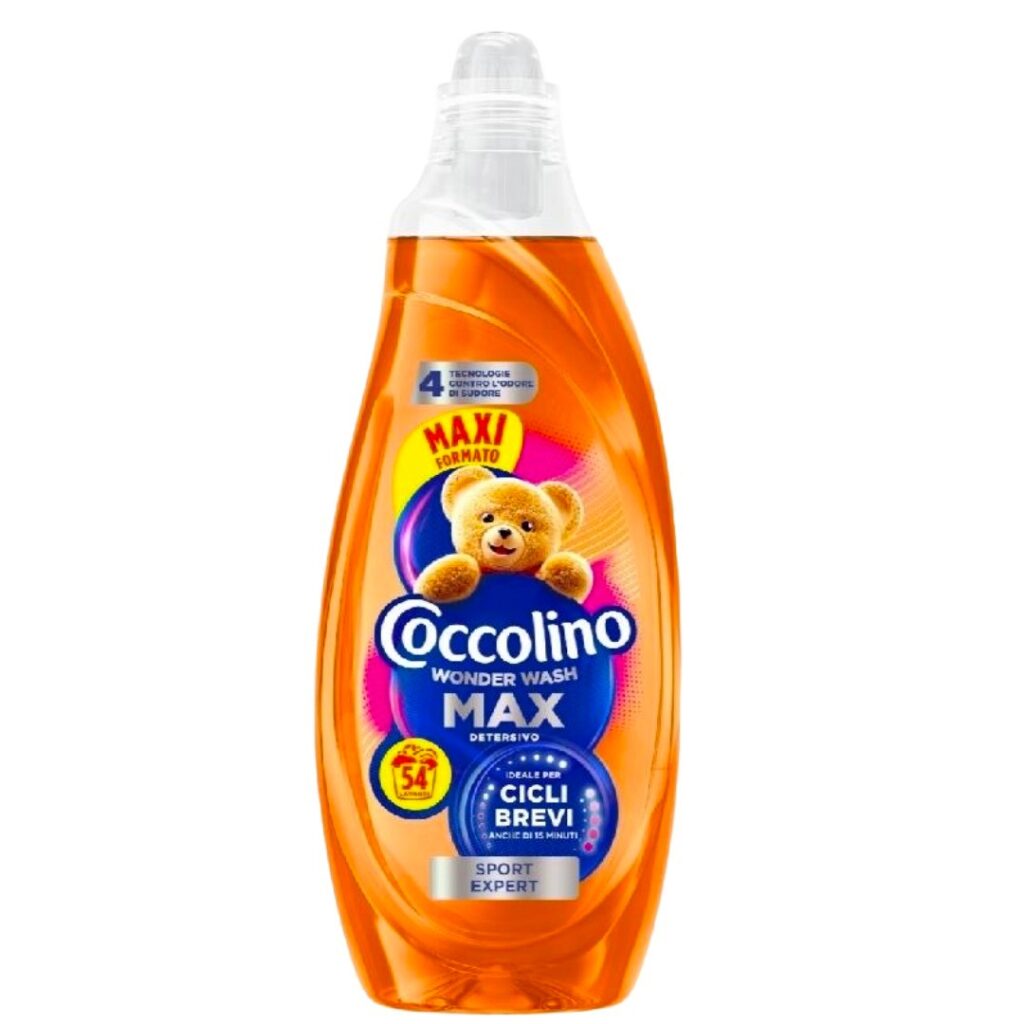 Coccolino Wonder Wash MAX Sport Expert 2,16 L koncentrirani tečni deterdžent za sportsku odjeću 54 pranja originalni italijanski proizvod.