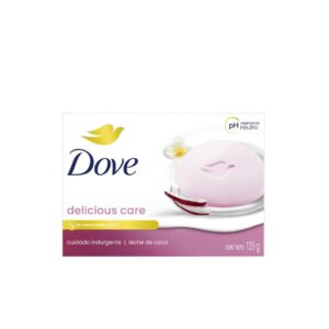 Dove Delicious Care sapun 135 g s kokosovim mlijekom i ¼ hidratantne kreme pH neutralni sapun za ruke lice i tijelo.