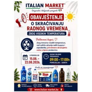 OBAVJEŠTENJE KUPCIMA FIZIČKE RADNJE