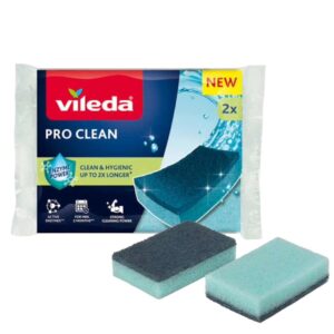 Vileda Pro Clean spužve za suđe s prirodnim enzimima – pakovanje 2 komada