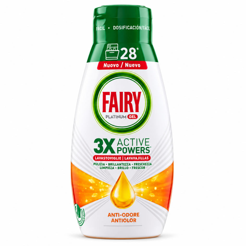 Fairy Platinum Gel Anti-Odore 3X Active Powers 504 ml 28 pranja